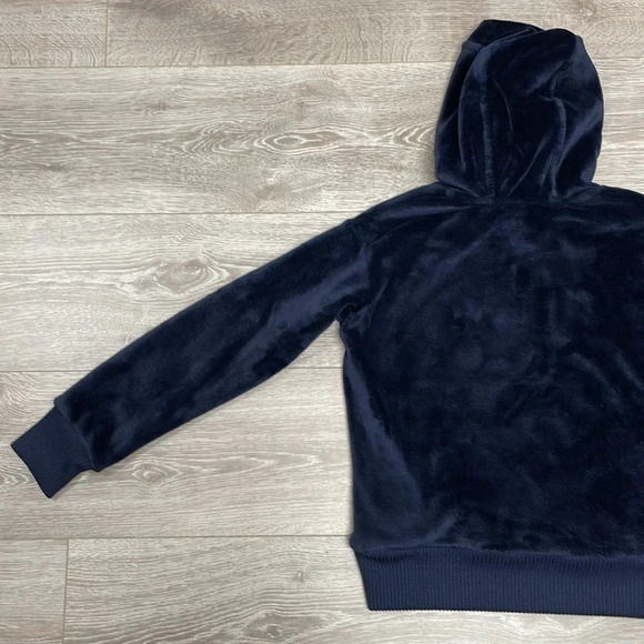 Athleta Girl Navy Feelin’ Great Plush Velour Hoodie Pullover L/12 - Picture 15 of 16